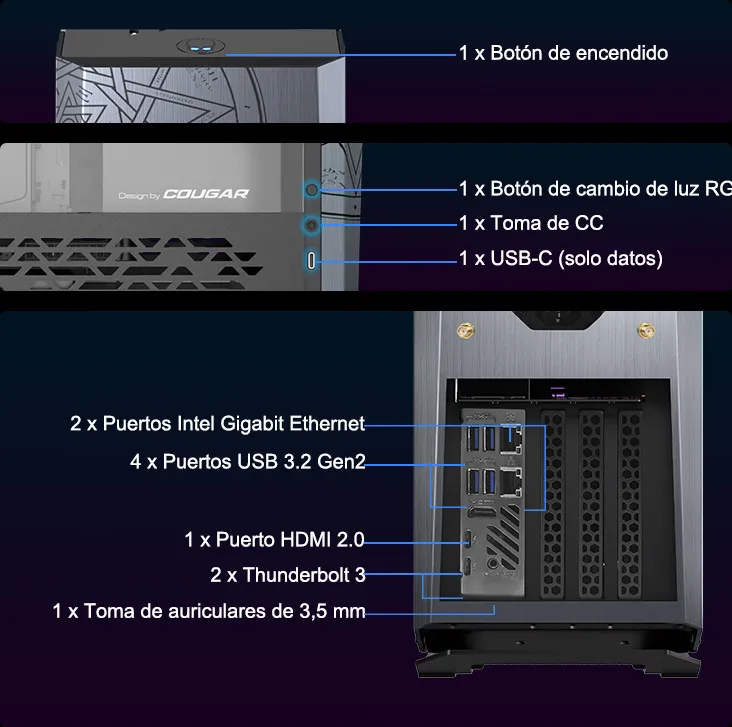 Los puertos de GEEKOM Mini FUN9 Mini PC